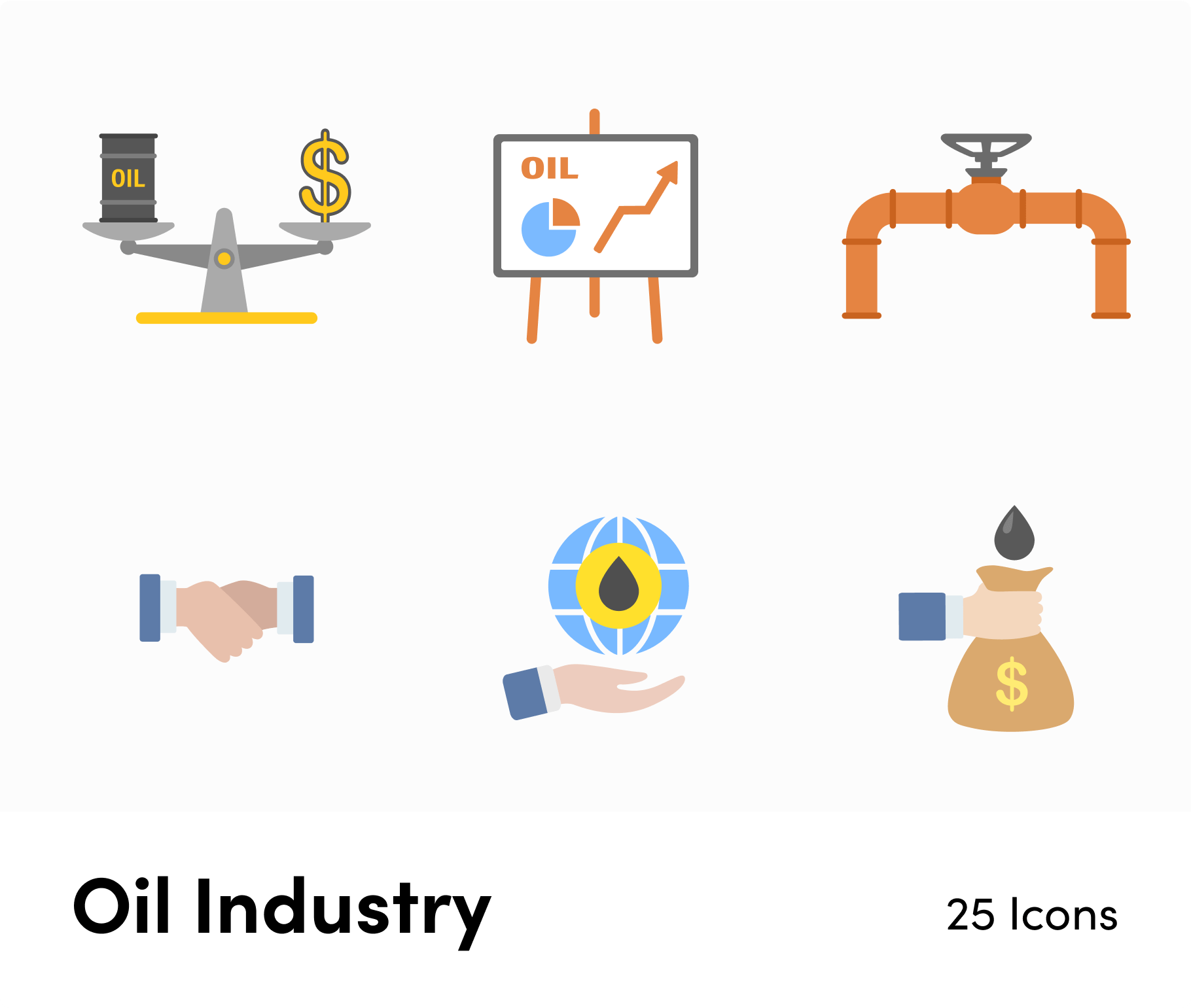 Oil Industry-Flat-Vector-Icons Icons Oil Industry Flat Vector Icons S12082102 powerpoint-template keynote-template google-slides-template infographic-template
