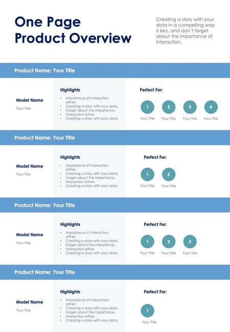 One-Pagers-Slides Infographics One Page Product Overview Document powerpoint-template keynote-template google-slides-template infographic-template