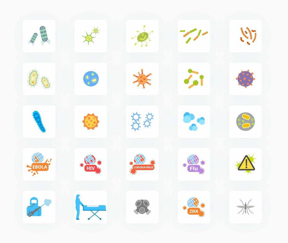 Pandemic Viruses and Flu-Flat-Vector-Icons Icons Pandemic Viruses and  Flu Flat Vector Icons S12082101 powerpoint-template keynote-template google-slides-template infographic-template