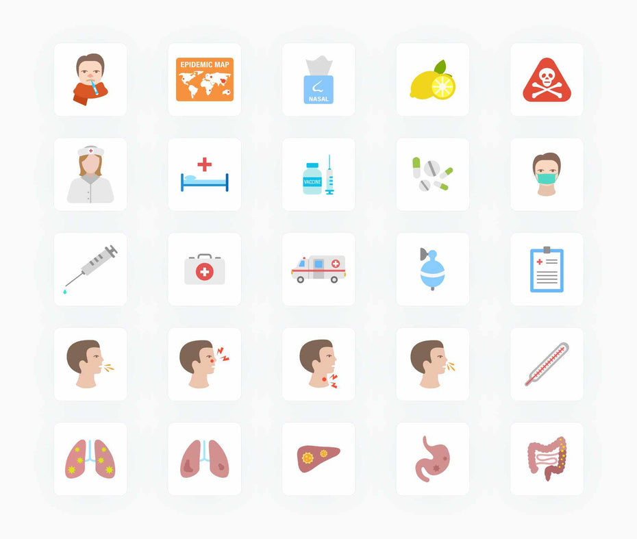 Pandemic Viruses and Flu-Flat-Vector-Icons Icons Pandemic Viruses and  Flu Flat Vector Icons S12082102 powerpoint-template keynote-template google-slides-template infographic-template