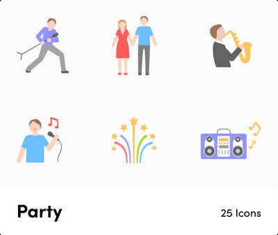 Party-Flat-Vector-Icons Icons Party Flat Vector Icons S01192203 powerpoint-template keynote-template google-slides-template infographic-template