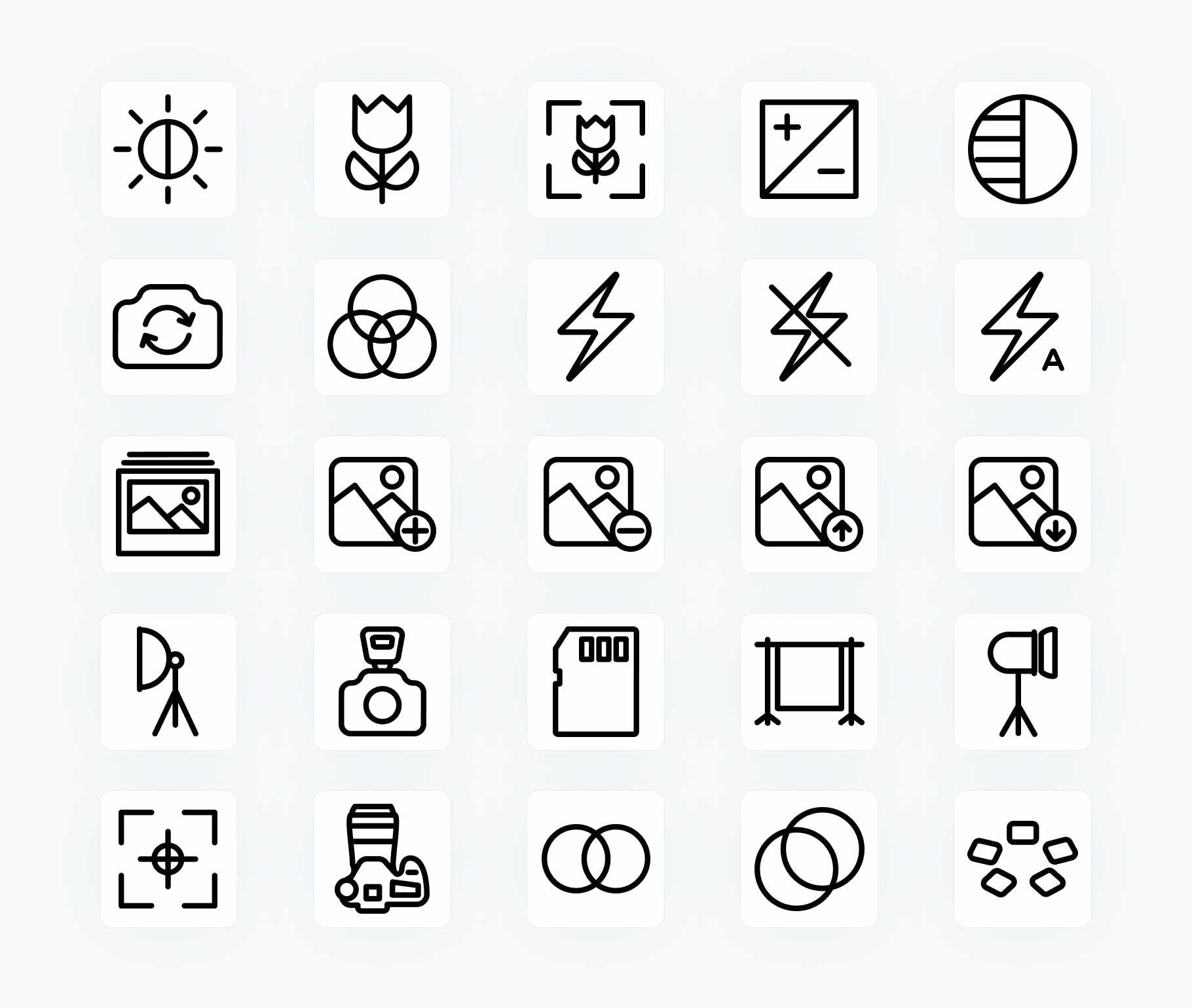 Photography-Outline-Vector-Icons Icons Photography Outline Vector Icons S12162102 powerpoint-template keynote-template google-slides-template infographic-template