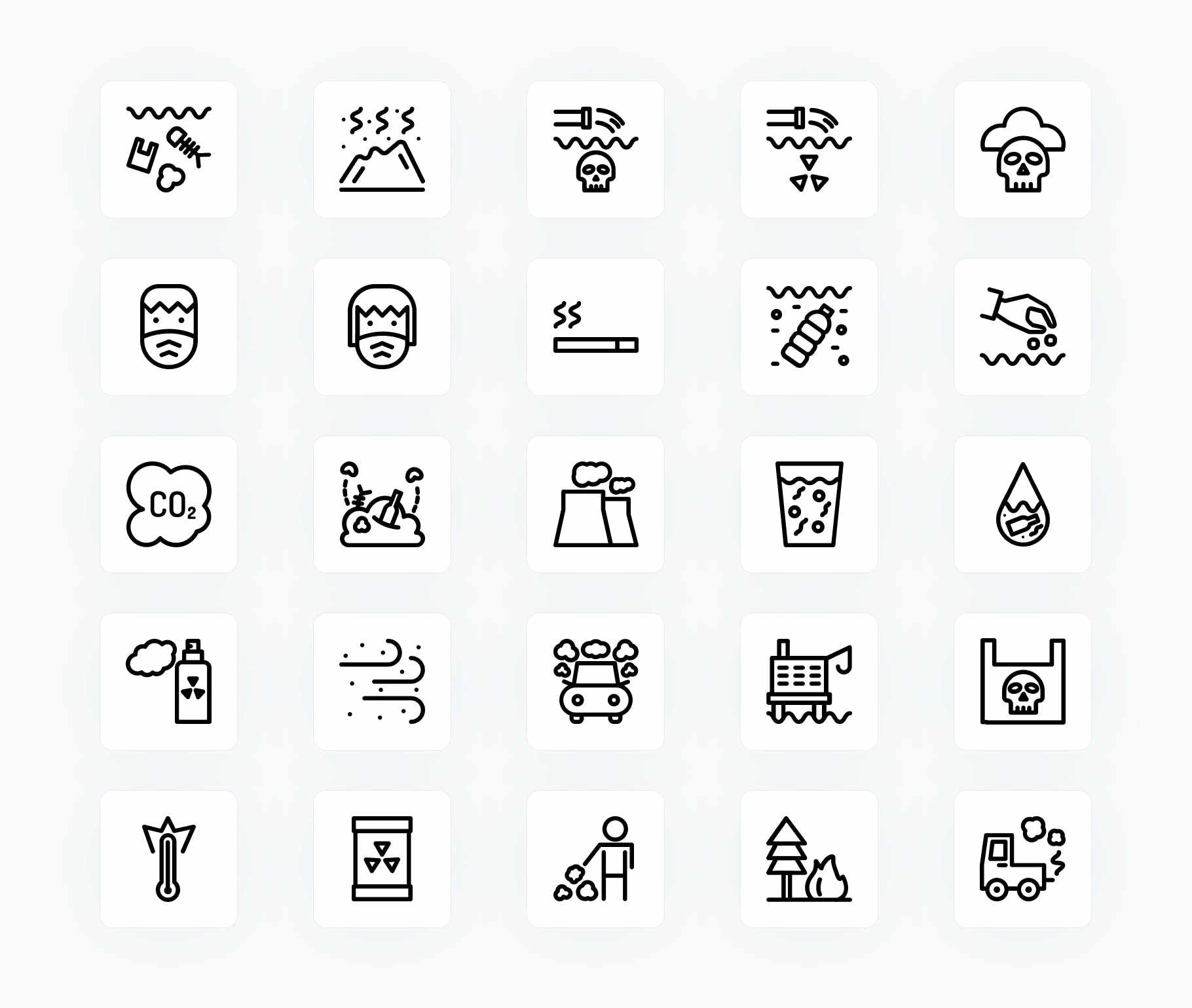 Pollution-Outline-Vector-Icons Icons Pollution Outline Vector Icons S12212101 - For Member powerpoint-template keynote-template google-slides-template infographic-template