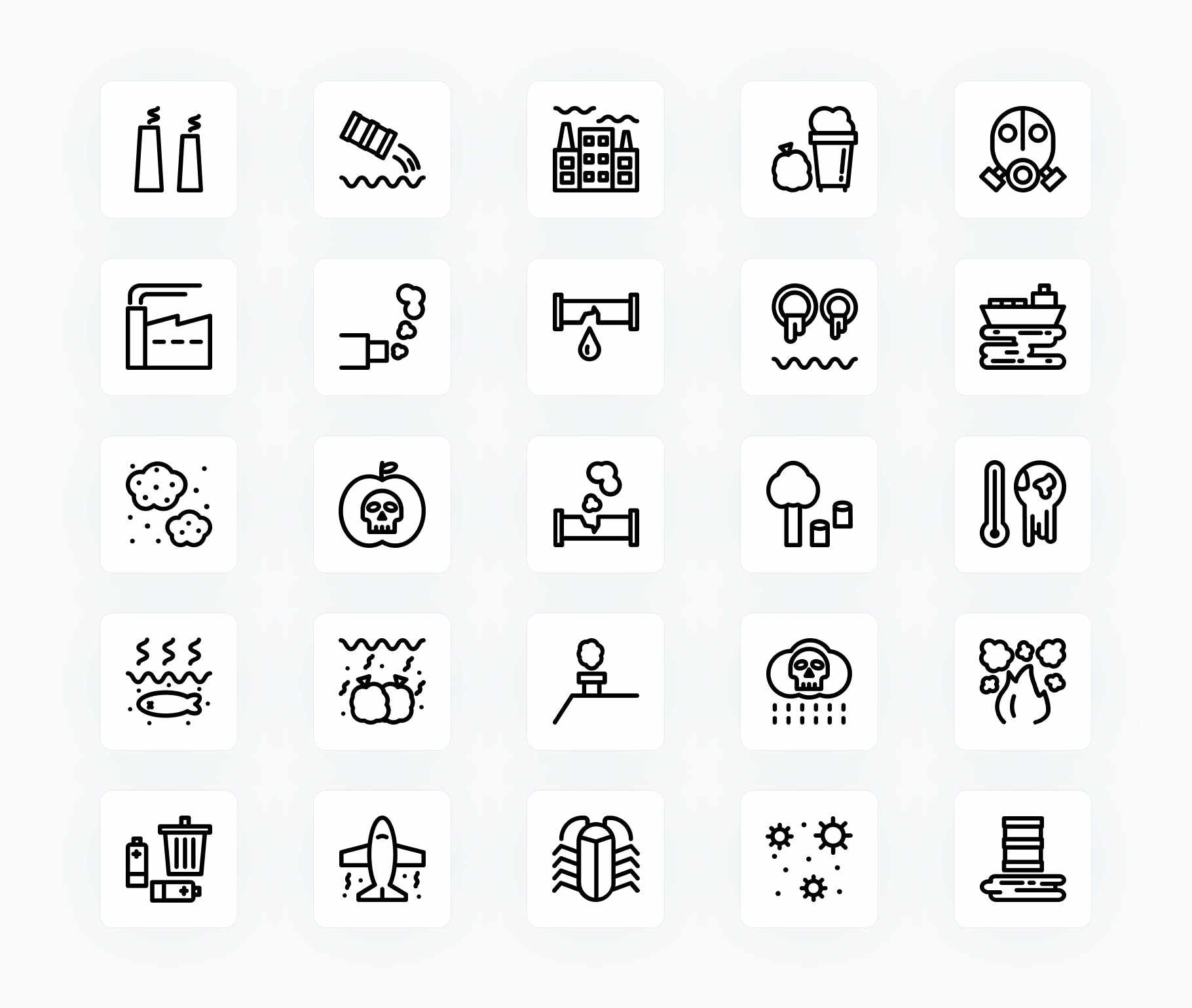 Pollution-Outline-Vector-Icons Icons Pollution Outline Vector Icons S12212102 - For Member powerpoint-template keynote-template google-slides-template infographic-template