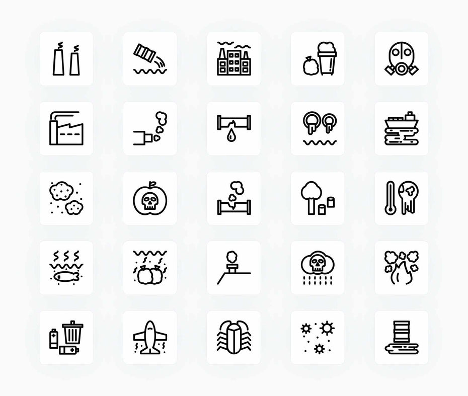 Pollution-Outline-Vector-Icons Icons Pollution Outline Vector Icons S12212102 - For Member powerpoint-template keynote-template google-slides-template infographic-template