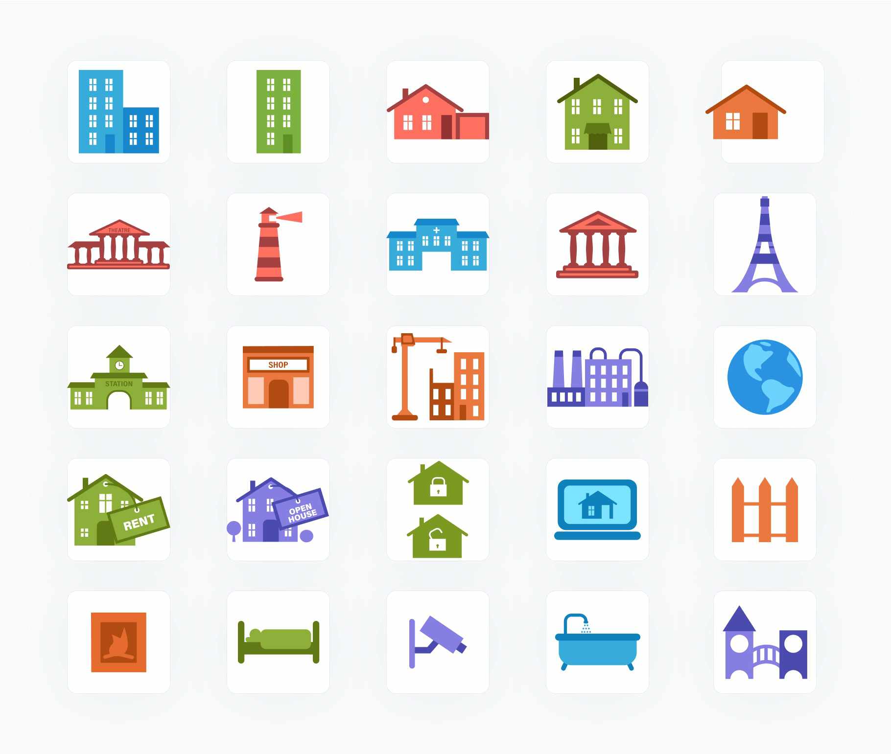 Real Estate-Flat-Vector-Icons Icons Real Estate Flat Vector Icons S12082101 powerpoint-template keynote-template google-slides-template infographic-template