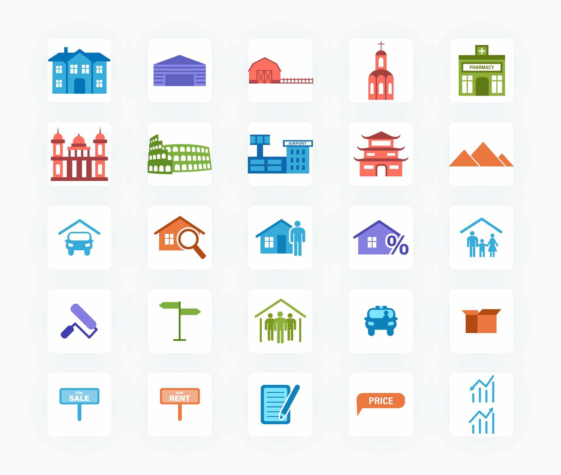 Real Estate-Flat-Vector-Icons Icons Real Estate Flat Vector Icons S12082102 powerpoint-template keynote-template google-slides-template infographic-template