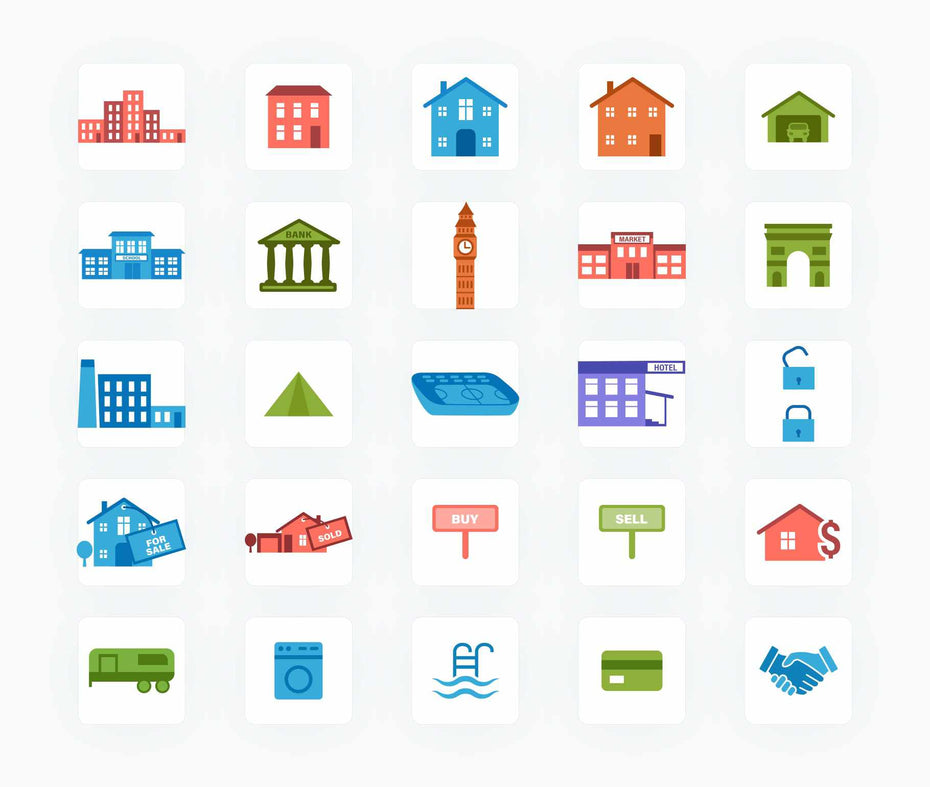 Real Estate-Flat-Vector-Icons Icons Real Estate Flat Vector Icons S12082103 powerpoint-template keynote-template google-slides-template infographic-template