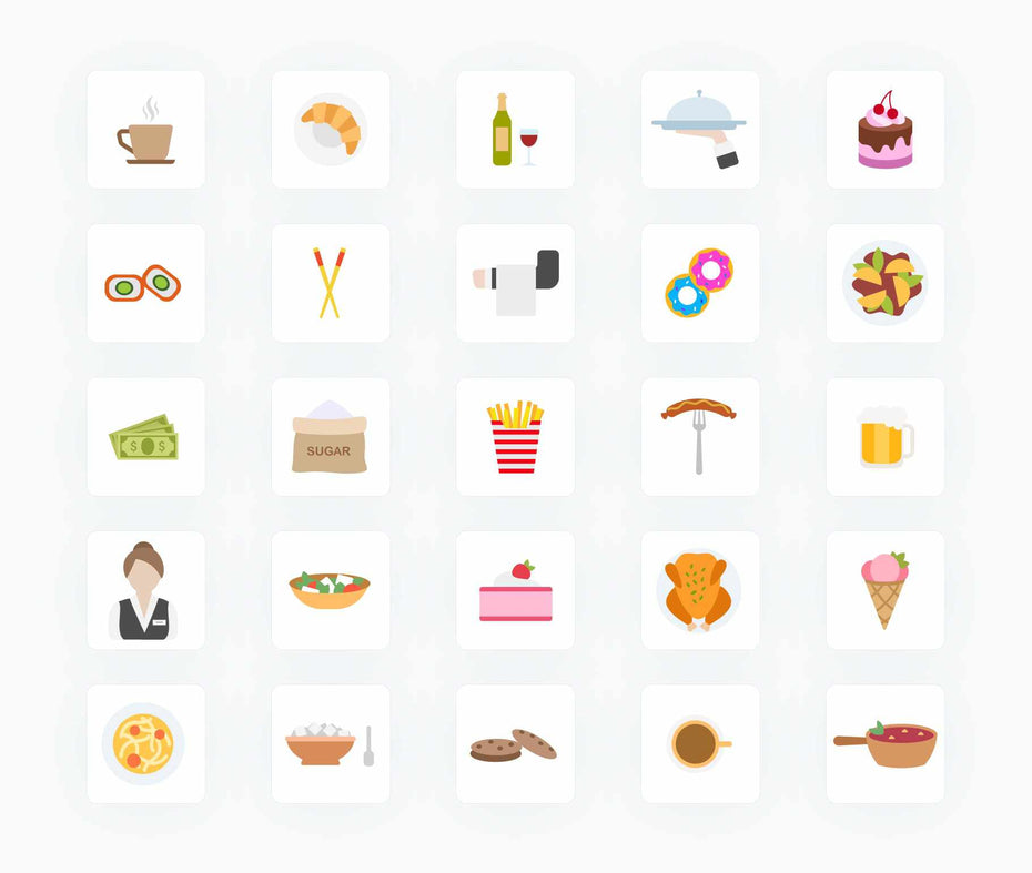 Restaurant-Flat-Vector-Icons Icons Restaurant Flat Vector Icons S12092103 powerpoint-template keynote-template google-slides-template infographic-template