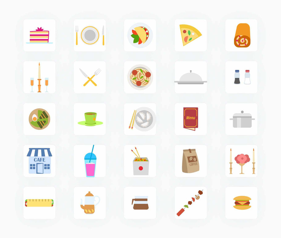 Restaurant-Flat-Vector-Icons Icons Restaurant Flat Vector Icons S12092104 powerpoint-template keynote-template google-slides-template infographic-template