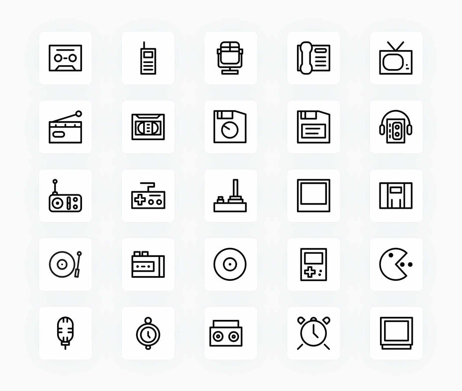 Retro-Outline-Vector-Icons Icons Retro Outline Vector Icons S12212101 powerpoint-template keynote-template google-slides-template infographic-template