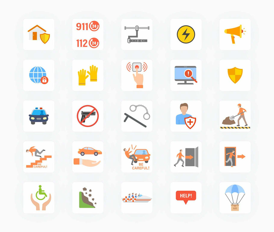 Safety -Flat -Vector-Icons Icons Safety Flat Vector Icons S12102102 powerpoint-template keynote-template google-slides-template infographic-template