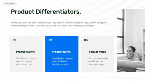 Sales-Deck Slides Blue Black and White Minimal and Professional Presentation Sales Deck Template S11022201 powerpoint-template keynote-template google-slides-template infographic-template