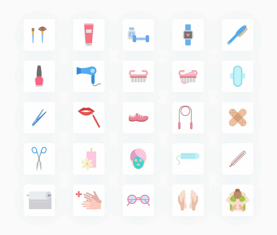 Self Care-Flat-Vector-Icons Icons Self Care Flat Vector Icons S12092102 powerpoint-template keynote-template google-slides-template infographic-template