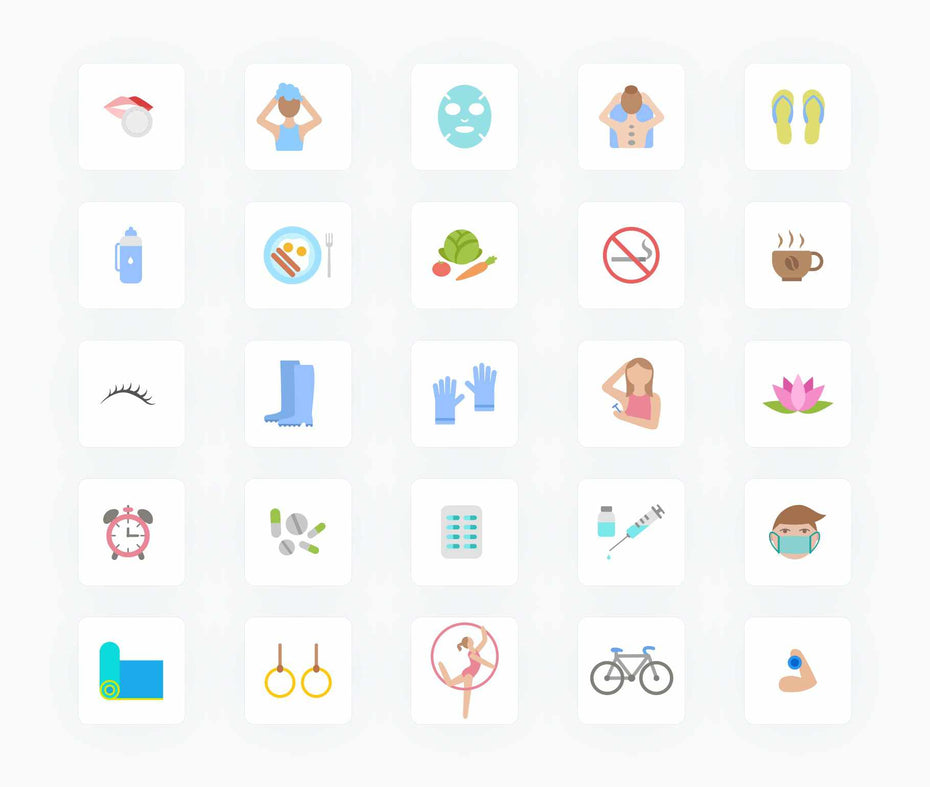 Self Care-Flat-Vector-Icons Icons Self Care Flat Vector Icons S12092104 powerpoint-template keynote-template google-slides-template infographic-template