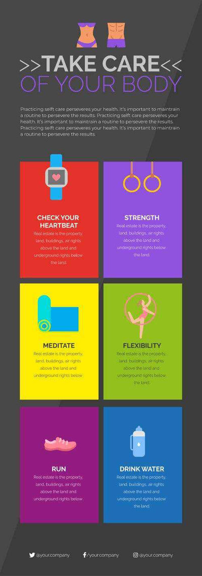 Self Care Infographics V9-Self Care-Powerpoint-Keynote-Google-Slides-Adobe-Illustrator-Infografolio