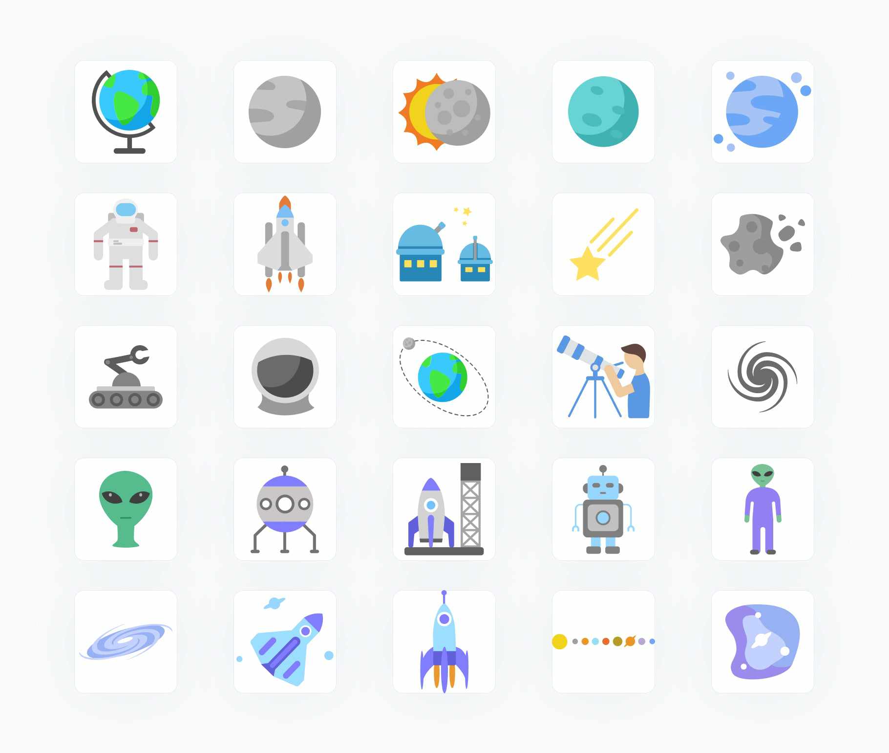 Space and planets-Flat-Vector-Icons Icons Space and Planets Flat Vector Icons S12092101 powerpoint-template keynote-template google-slides-template infographic-template