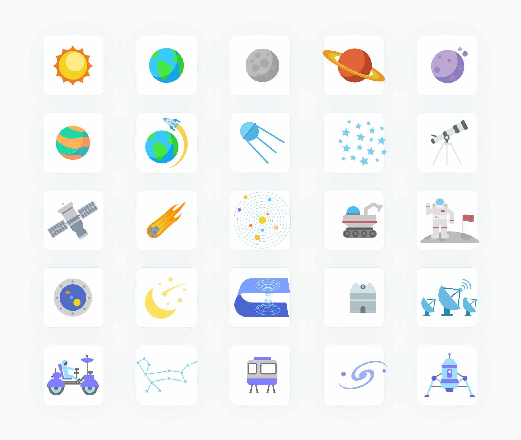 Space and planets-Flat-Vector-Icons Icons Space and Planets Flat Vector Icons S12092103 powerpoint-template keynote-template google-slides-template infographic-template
