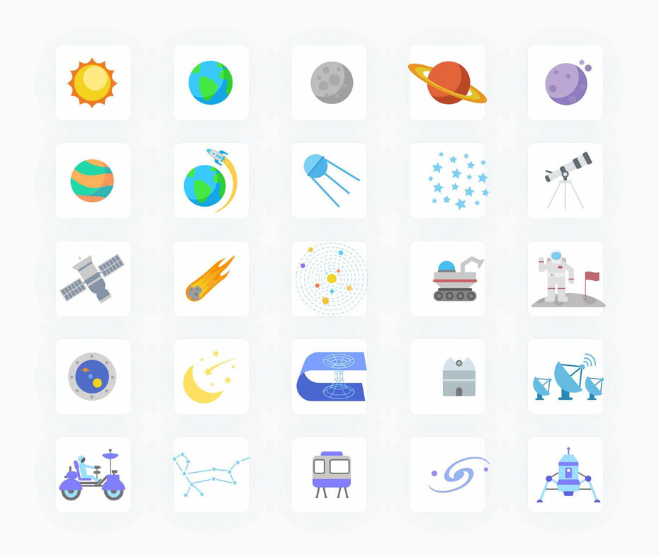 Space and planets-Flat-Vector-Icons Icons Space and Planets Flat Vector Icons S12092103 powerpoint-template keynote-template google-slides-template infographic-template