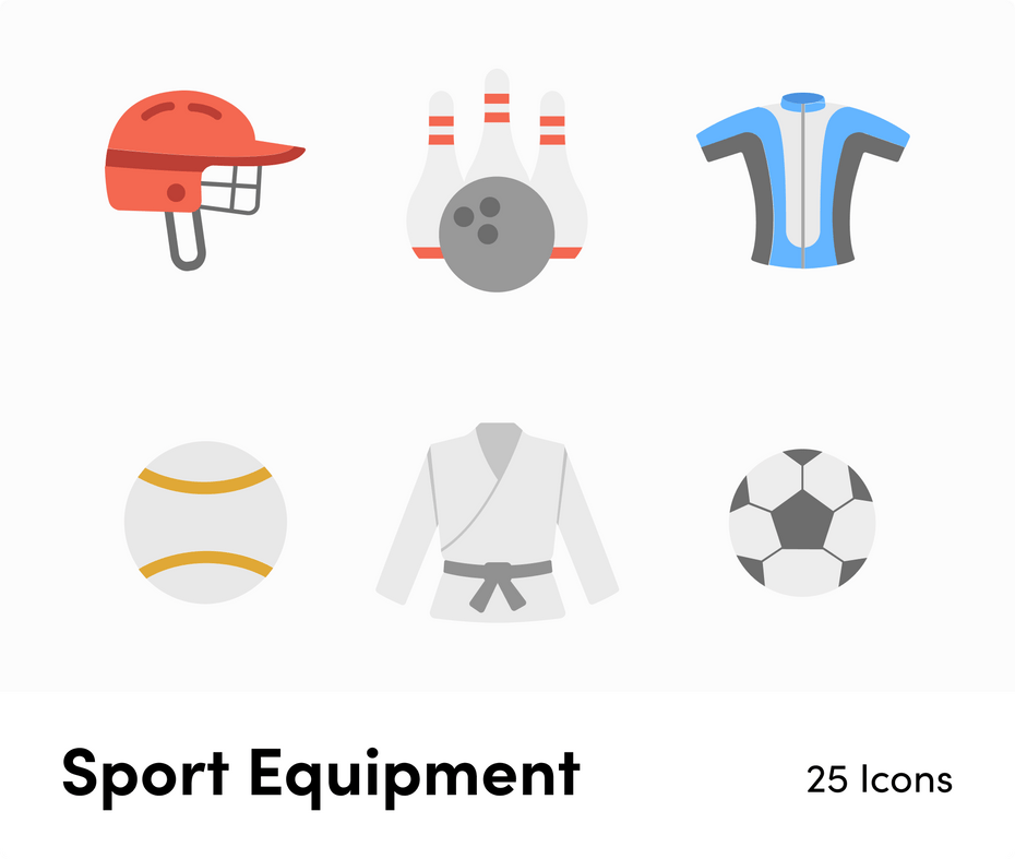 Sport Equipment-Flat-Vector-Icons Icons Sport Equipment Flat Vector Icons S01142203 powerpoint-template keynote-template google-slides-template infographic-template