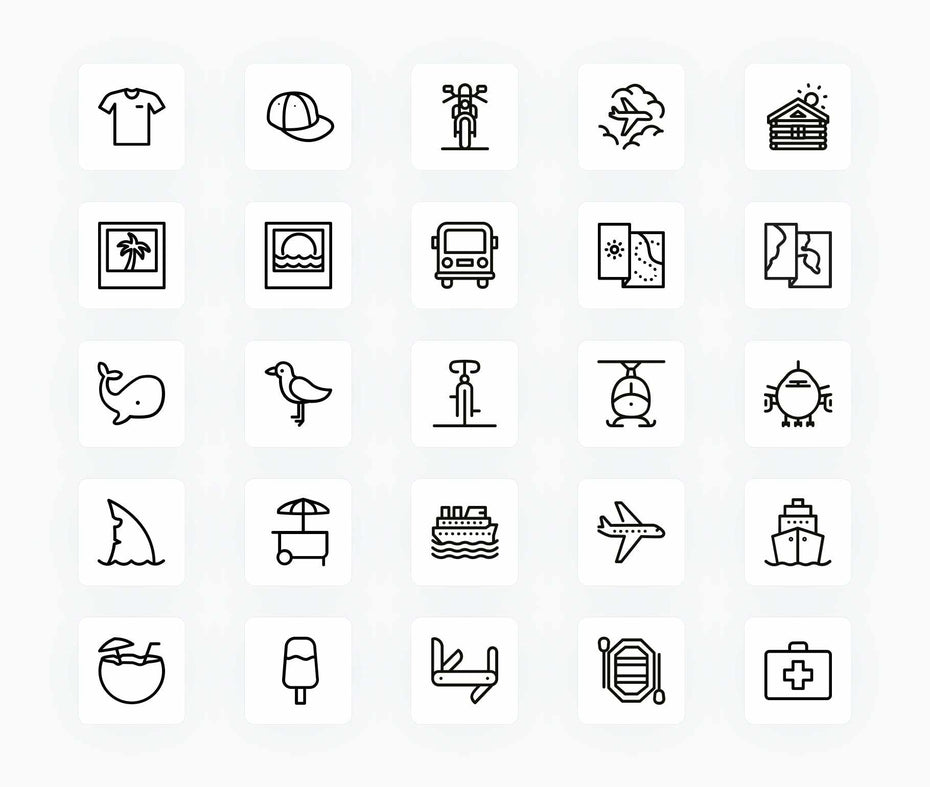 Summer-Outline-Vector-Icons Icons Summer Outline Vector Icons S12212104 powerpoint-template keynote-template google-slides-template infographic-template