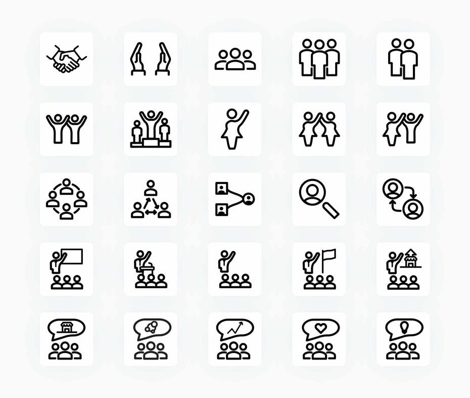 Teamwork-Outline-Vector-Icons Icons Teamwork Outline Vector Icons S12162101 powerpoint-template keynote-template google-slides-template infographic-template