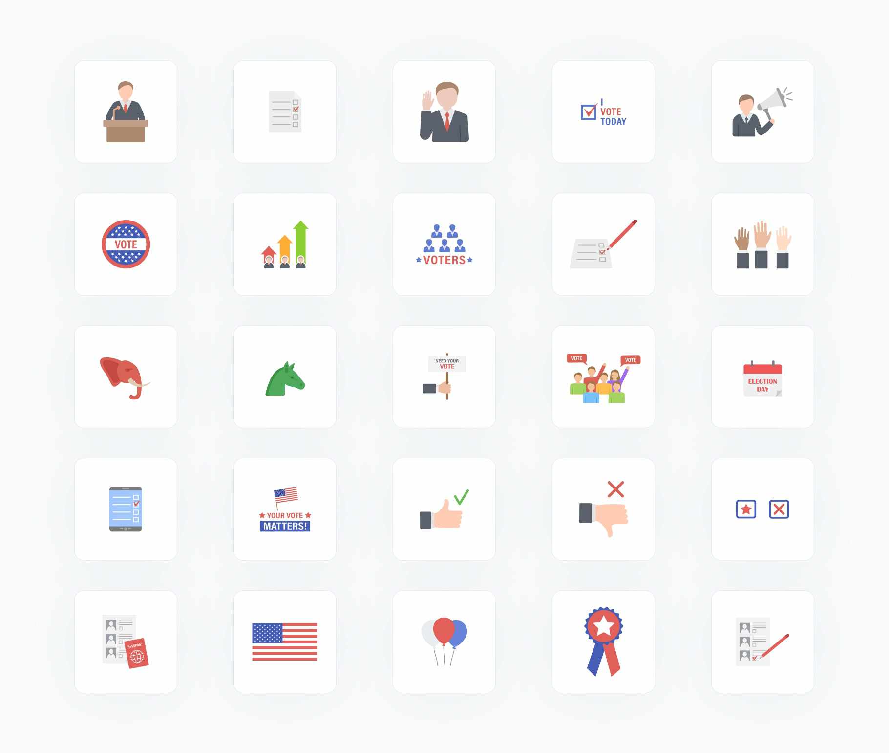 US Elections-Vector-Icons Icons US Elections Vector Icons S12092101 powerpoint-template keynote-template google-slides-template infographic-template