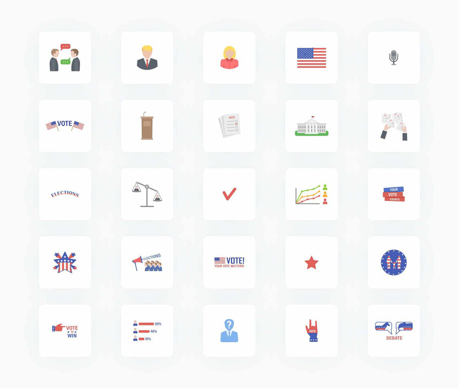 US Elections-Vector-Icons Icons US Elections Vector Icons S12092102 powerpoint-template keynote-template google-slides-template infographic-template