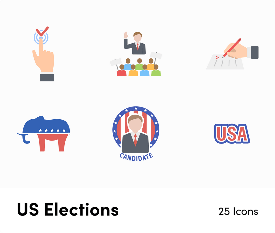 US Elections-Vector-Icons Icons US Elections Vector Icons S12092103 powerpoint-template keynote-template google-slides-template infographic-template