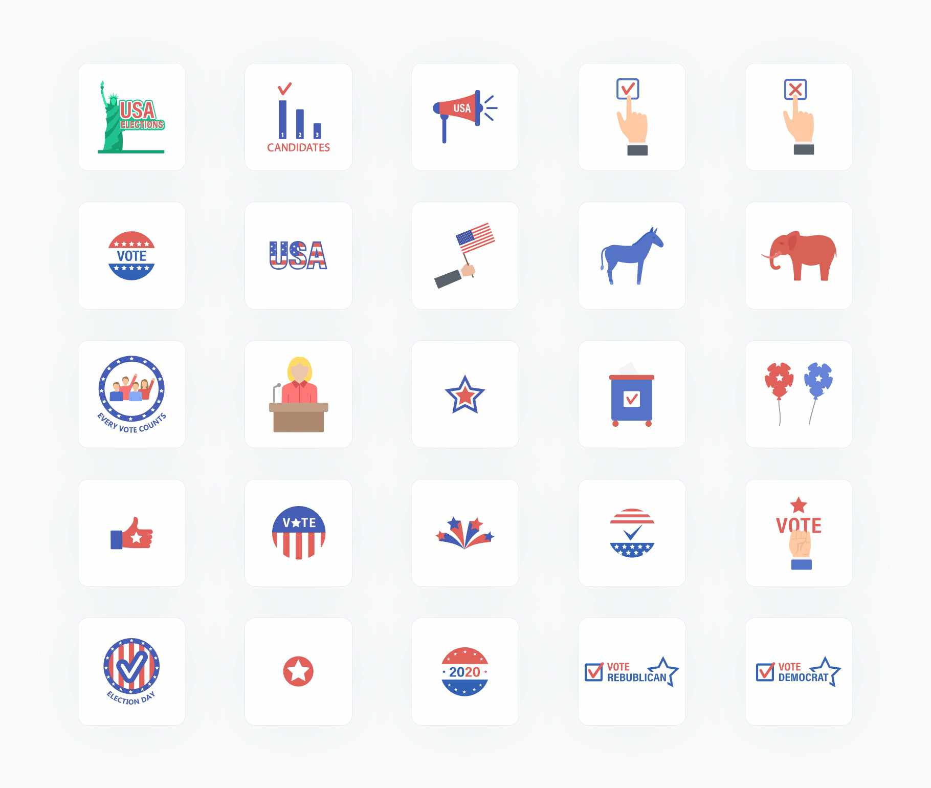 US Elections-Vector-Icons Icons US Elections Vector Icons S12092104 powerpoint-template keynote-template google-slides-template infographic-template
