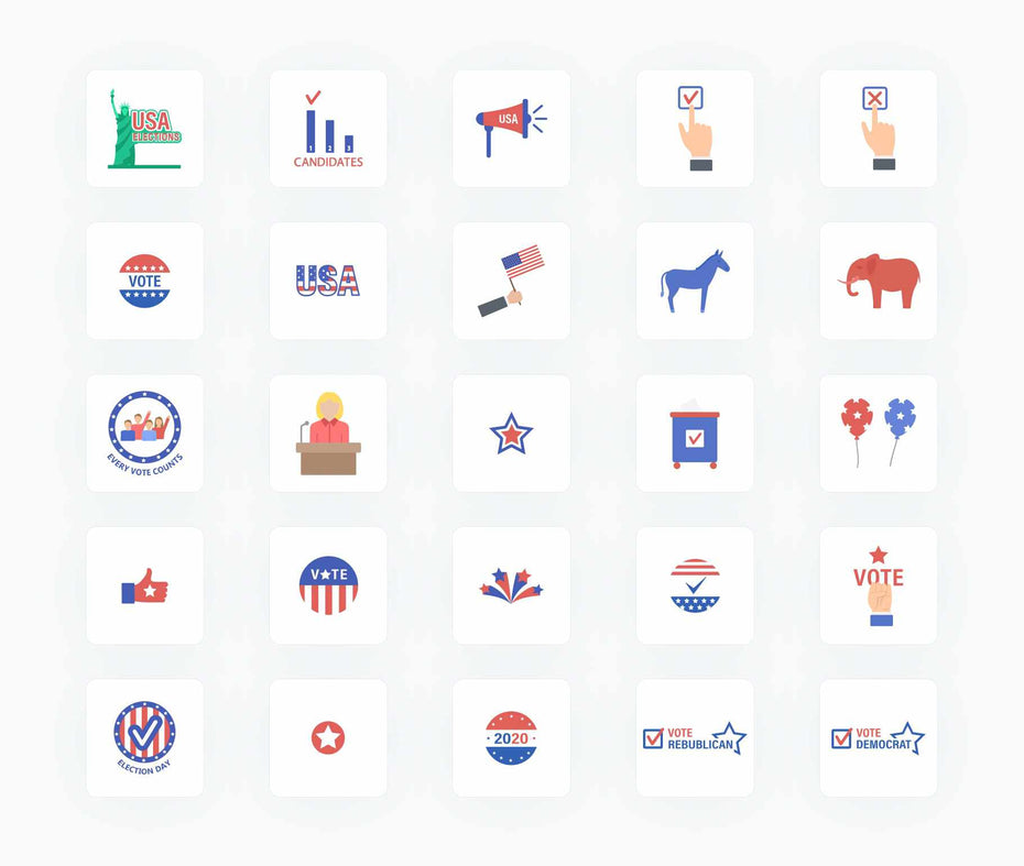 US Elections-Vector-Icons Icons US Elections Vector Icons S12092104 powerpoint-template keynote-template google-slides-template infographic-template