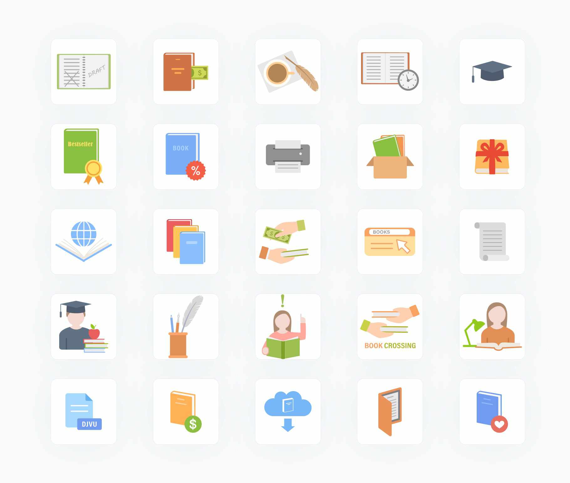 Writers and Books-Vector-Icons Icons Writers and Books Vector Icons S12092104 powerpoint-template keynote-template google-slides-template infographic-template